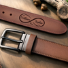 Custom Double-Sided Engraved Leather Belt - Personalized Anniversary Wedding Gifts For Husband And Wife, Him And Her - You And Me, No Filter