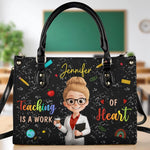 Custom Name Teacher Appreciation Gifts - Personalized Leather Handbag