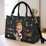 Custom Name Teacher Appreciation Gifts - Personalized Leather Handbag