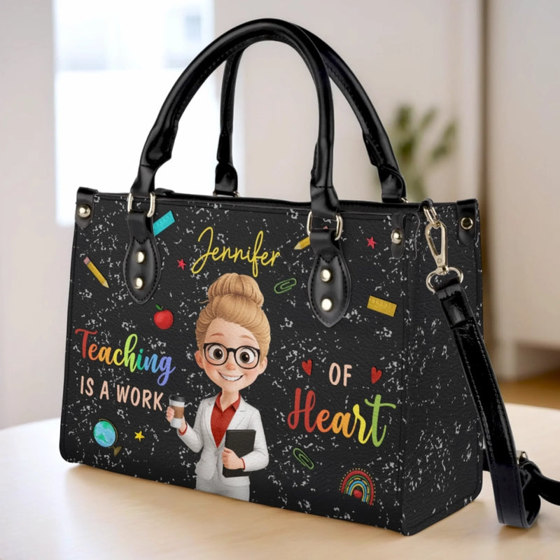 Custom Name Teacher Appreciation Gifts - Personalized Leather Handbag
