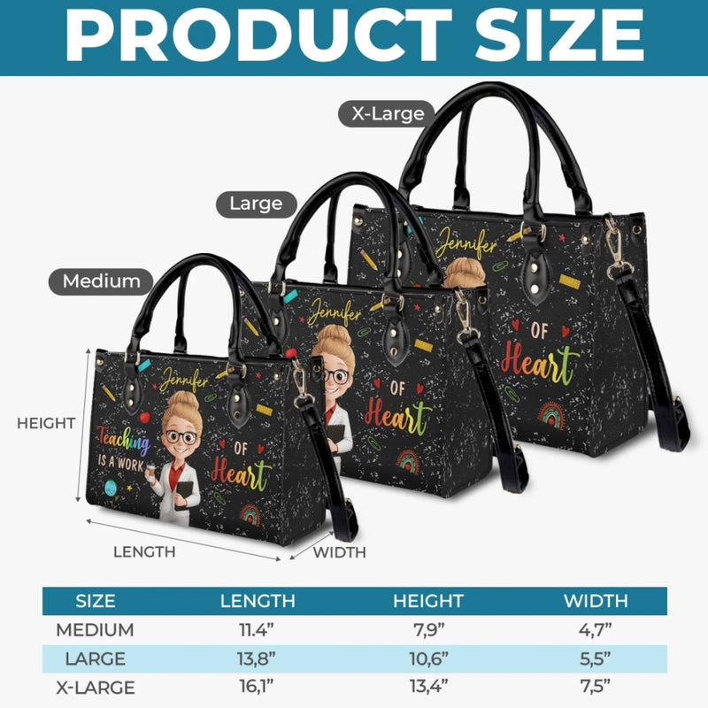 Custom Name Teacher Appreciation Gifts - Personalized Leather Handbag