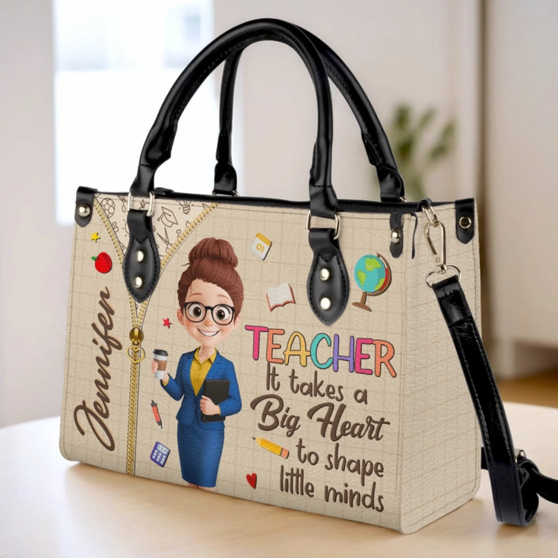 Custom Leather Handbag - Personalized Birthday Gifts For Teachers - To Teach Is To Touch A Life Forever