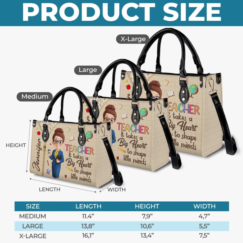 Custom Leather Handbag - Personalized Birthday Gifts For Teachers - To Teach Is To Touch A Life Forever
