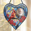 Custom Photo Heart-Shaped Stained Glass Window Suncatcher - Personalized Memorial Sympathy Gifts For Loss Of Mom, Dad - Always In Our Thoughts