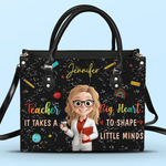 Custom Name Teacher Appreciation Gifts - Personalized Leather Handbag