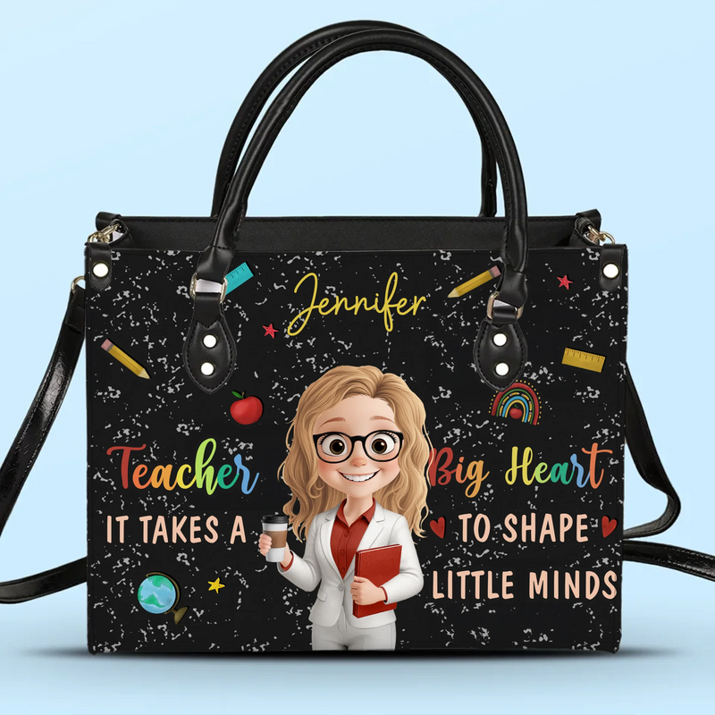 Custom Name Teacher Appreciation Gifts - Personalized Leather Handbag
