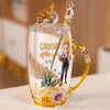 Custom Enamel Flower Tea Cup With Lid & Spoon - Personalized Garden Gifts For Gardeners - Life’s Better In The Garden