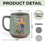 Custom Name Plant Lady Gifts for Gardeners - Personalized Stoneware Mug