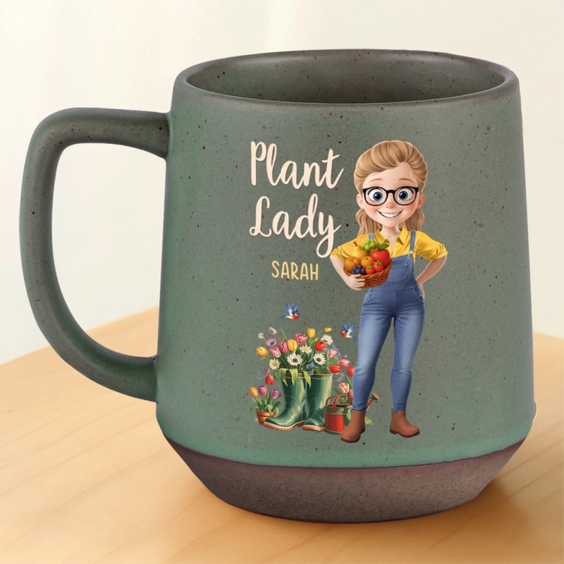 Custom Printed Stoneware 12oz Mug - Personalized  Garden Gifts For Gardeners - Sprout Goals