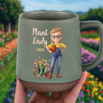 Custom Name Plant Lady Gifts for Gardeners - Personalized Stoneware Mug