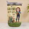 Custom 10oz Wine Tumbler With Lid - Personalized Garden Gifts For Gardeners - Pardon My Plants