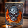 Custom Gothic Skull Whiskey Glass - Personalized Birthday Gifts For Bikers, Rock Music Fans, Best Friends, Family, Whiskey Lovers - Be Cool, Be Wild
