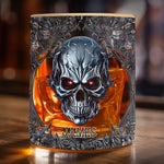 Custom Name Gothic Skull Gifts for Men - Personalized Full-print Whiskey Glass