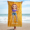 Custom Beach Towel - Personalized Summer Vacation And Travel Gifts For Women - Sun, Sand, And Sips