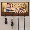 Custom Home Decor Key Hanger, Key Holder - Personalized Anniversary Wedding Gifts For Husband And Wife, Him And Her - Home Sweet Home