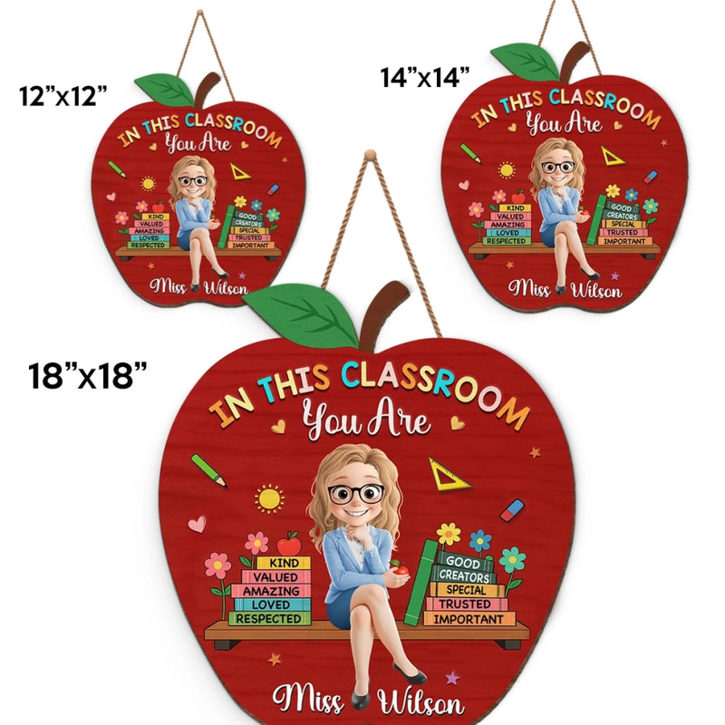 Custom Name Teacher Appreciation Classroom Gifts - Personalized Wood Sign