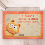 Funny Cat Escape Warning Door Decor - Doormat