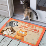 Funny Cat Escape Warning Door Decor - Doormat