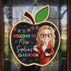 Custom Wood Sign - Personalized Back To School Gifts For Teachers - Knowledge Begins Behind This Door