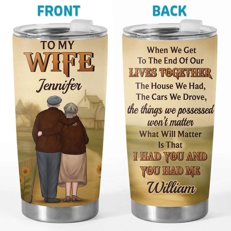 Custom Tumbler - Personalized Anniversary Wedding Gifts For Husband And Wife, Him And Her - Holding On To You