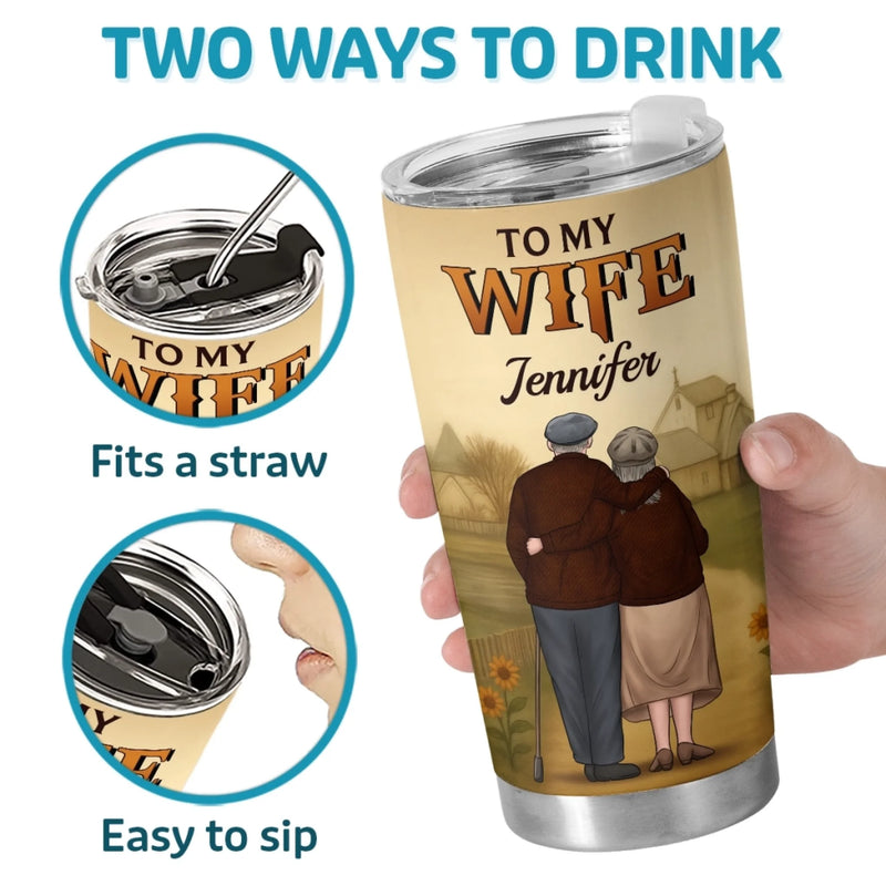 Custom Tumbler - Personalized Anniversary Wedding Gifts For Husband And Wife, Him And Her - Holding On To You