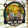 Custom Window Hanging Suncatcher Ornament - Personalized Anniversary Wedding Gifts For Husband And Wife, Dog Dad And Mom - You, Me, And A Whole Lot Of Woof