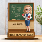 Custom Name Best Teacher Gifts - Personalized Wooden Plaque With Flat Stand