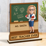 Custom Name Best Teacher Gifts - Personalized Wooden Plaque With Flat Stand