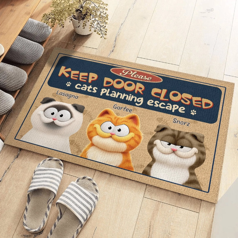 Custom Home Decor Decorative Mat - Personalized Birthday Gifts For Cat Lovers, Cat Mom And Dad - Stop The Paws Before They Break Free
