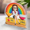 Custom Acrylic Plaque - Personalized Back To School Gifts For Teachers - Teaching Under A Rainbow Of Possibilities