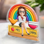 Custom Name Teacher Rainbow Gifts - Personalized Acrylic Plaque Custom Shape