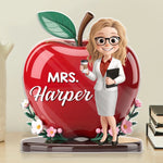 Custom Name Apple Teacher Gifts - Personalized Acrylic Plaque Custom Shape