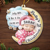 Custom Acrylic Ornament - Personalized Christmas Baby Shower, Gender Reveal Gifts For New Moms, New Dads, New Parents - Cherishing Your Very First Christmas
