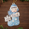 Custom Acrylic Ornament - Personalized Christmas Baby Shower, Gender Reveal Gifts For New Moms, New Dads, New Parents - Little Bundle, Big Holiday Sparkle
