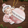 Custom Acrylic Ornament - Personalized Christmas Baby Shower, Gender Reveal Gifts For New Moms, New Dads, New Parents - First Christmas Magic Begins