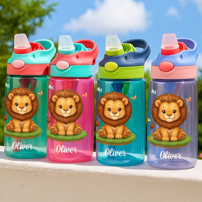 Custom 16oz Plastic Kids Water Bottle - Personalized Back To School Gifts For Kids - Sip Safari Adventures Daily