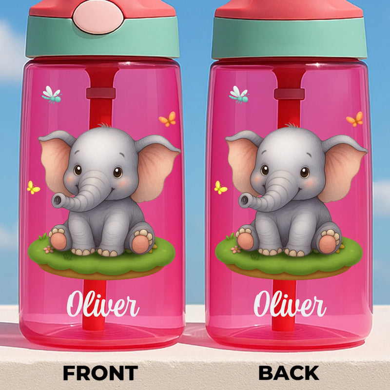 Custom 16oz Plastic Kids Water Bottle - Personalized Back To School Gifts For Kids - Sip Safari Adventures Daily