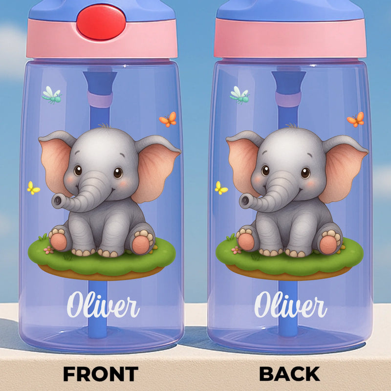 Custom 16oz Plastic Kids Water Bottle - Personalized Back To School Gifts For Kids - Sip Safari Adventures Daily
