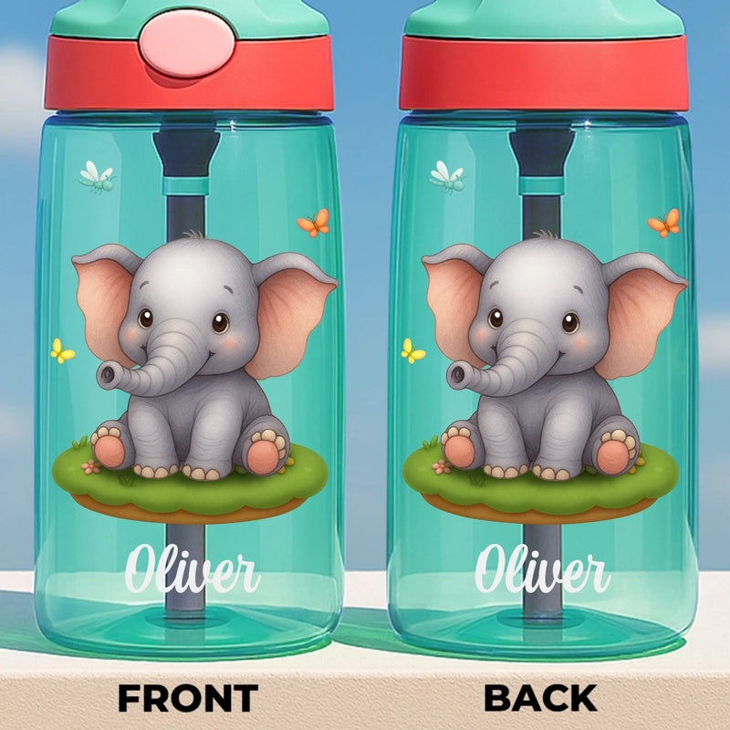 Custom 16oz Plastic Kids Water Bottle - Personalized Back To School Gifts For Kids - Sip Safari Adventures Daily