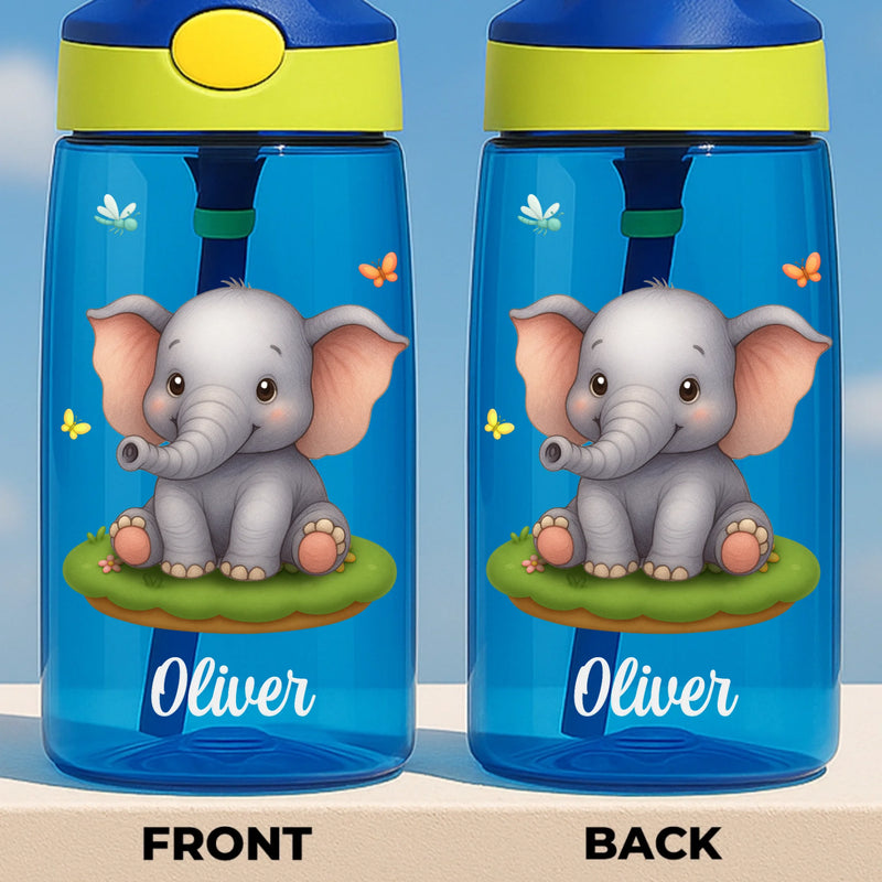 Custom 16oz Plastic Kids Water Bottle - Personalized Back To School Gifts For Kids - Sip Safari Adventures Daily