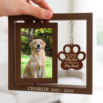 Custom Pet Photo Memorial Gifts for Dog Lovers - Personalized Rotating Picture Frame
