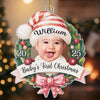 Custom Photo Acrylic Ornament - Personalized Christmas Baby Shower, Gender Reveal Gifts For New Moms, New Dads, New Parents - Santa’s Cutest Helper