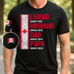 Custom Canadian Flag Family Milestone Gifts - Personalized Apparel Sleeve Printed