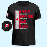Custom Canadian Flag Family Milestone Gifts - Personalized Apparel Sleeve Printed
