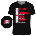 Custom Canadian Flag Family Milestone Gifts - Personalized Apparel Sleeve Printed