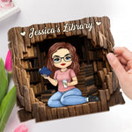 Custom Name Book Lover Gifts for Women - Personalized Single Layer Wooden Plaque