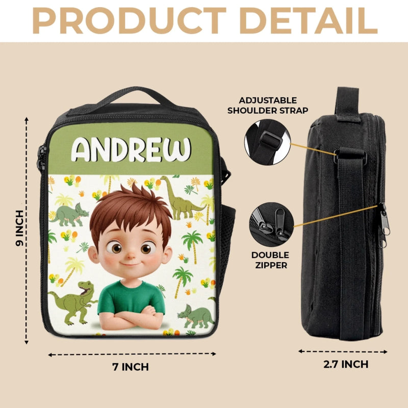 Custom Kids Lunch Bag - Personalized Back To School Gifts For Kids - Up, Up, And Learning Away