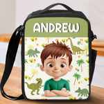Custom Name Dinosaur Gifts for Kids - Personalized Lunch Bag