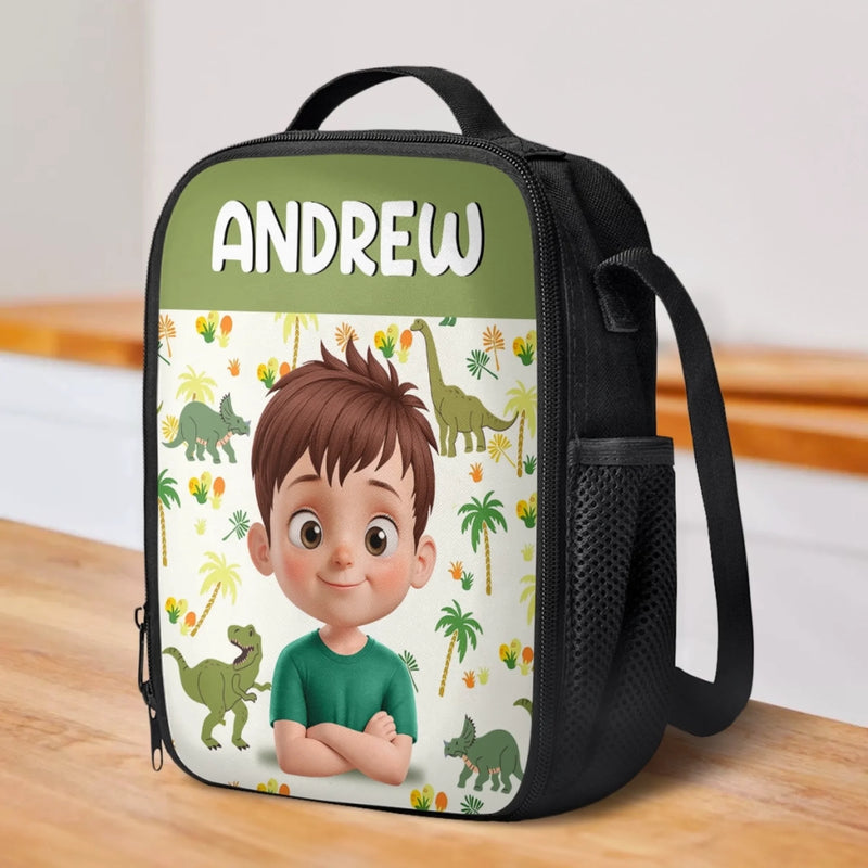 Custom Kids Lunch Bag - Personalized Back To School Gifts For Kids - Up, Up, And Learning Away