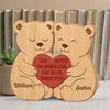 Custom Bear Shaped Wooden Art Puzzle - Personalized Anniversary Wedding Gifts For Husband And Wife, Him And Her - Destined To Meet You